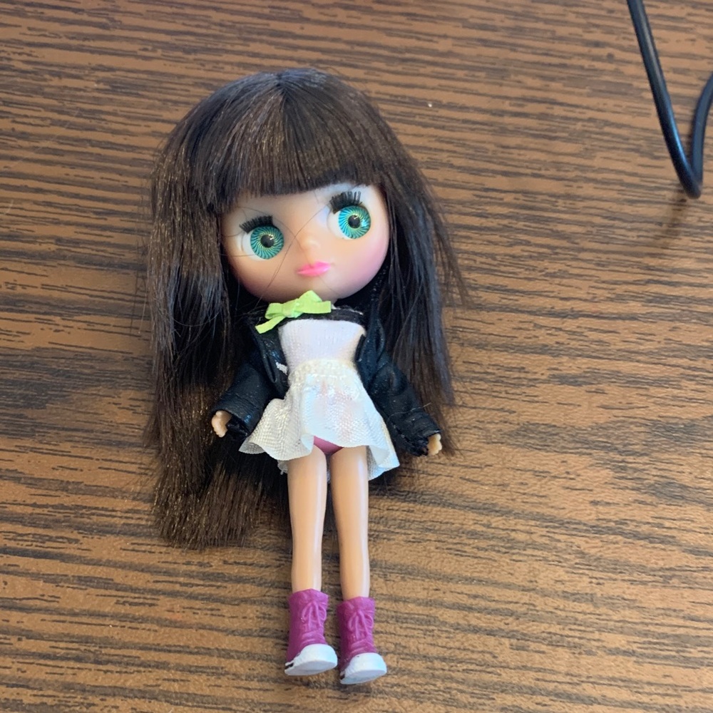 Blythe Doll with Black Jacket and Purple sneakers